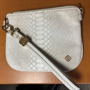 Kendra Scott White Clutch with Gold Accents